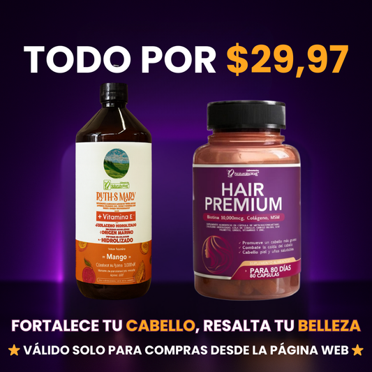 COMBO NUTRE TU CABELLO💆‍♀️ RUTH-S MARY + HAIR PREMIUM💊