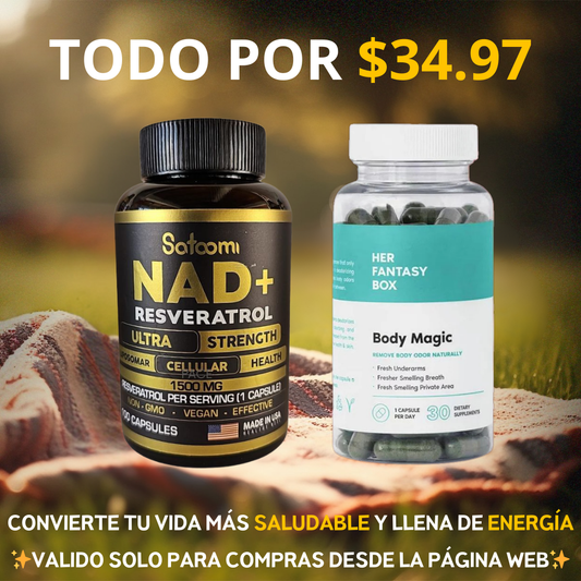 Combo Salud 🍃NAD + RESVERATROL & CLOROFILA BODY MAGIC💊