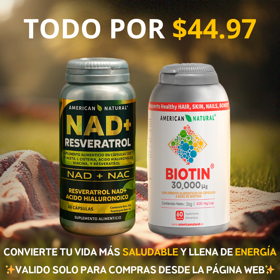 Combo SALUD🍃 Nad Con Resveratrol Y Acido Hialuronico💊