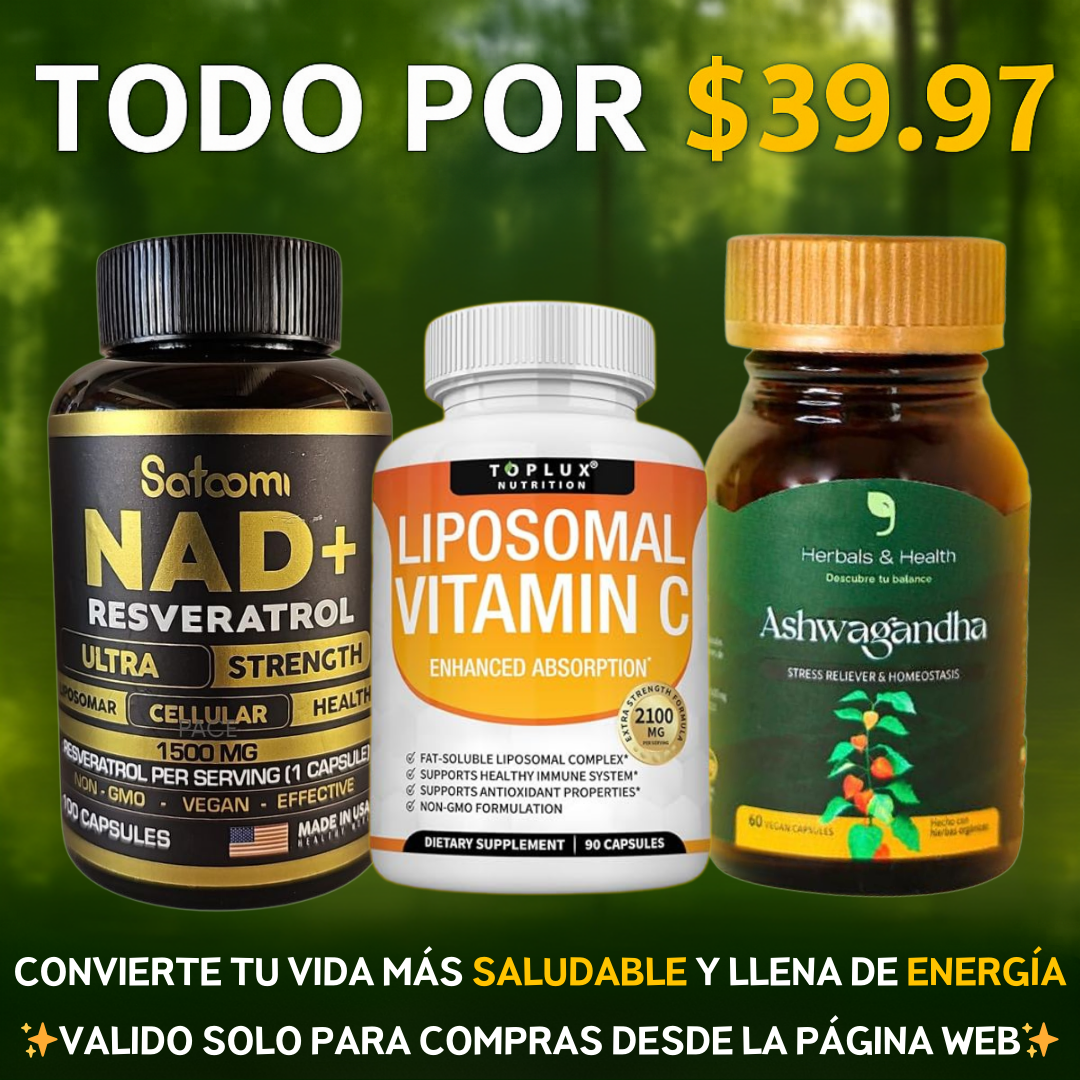 COMBO VITALPACK X3⚡NAD + Ashwagandha KSM-66 + Vitamina C🍊