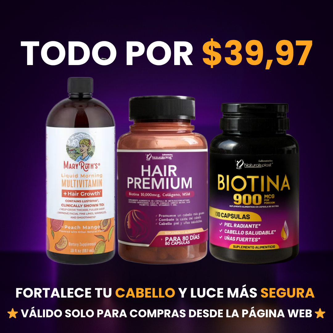 COMBO CUIDA TU CABELLO💆‍♀️MARY RUTHS + HAIR GROWTH💊+ BIOTINA