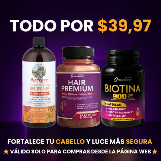 COMBO CUIDA TU CABELLO💆‍♀️MARY RUTHS + HAIR GROWTH💊+ BIOTINA